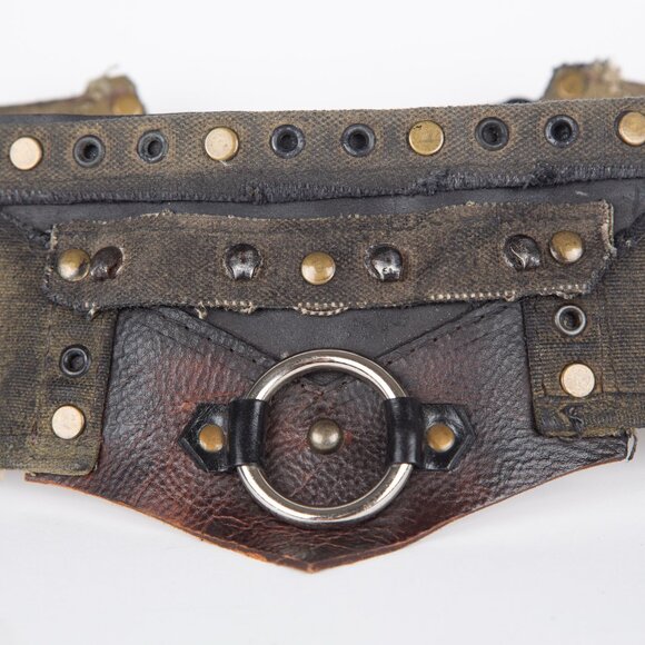 SOLD  ROYAL PEASANTRY HANDMADE LEATHER AND CANVAS MAD MAX WASTELAND WRAP BELT - Picture 4 of 11